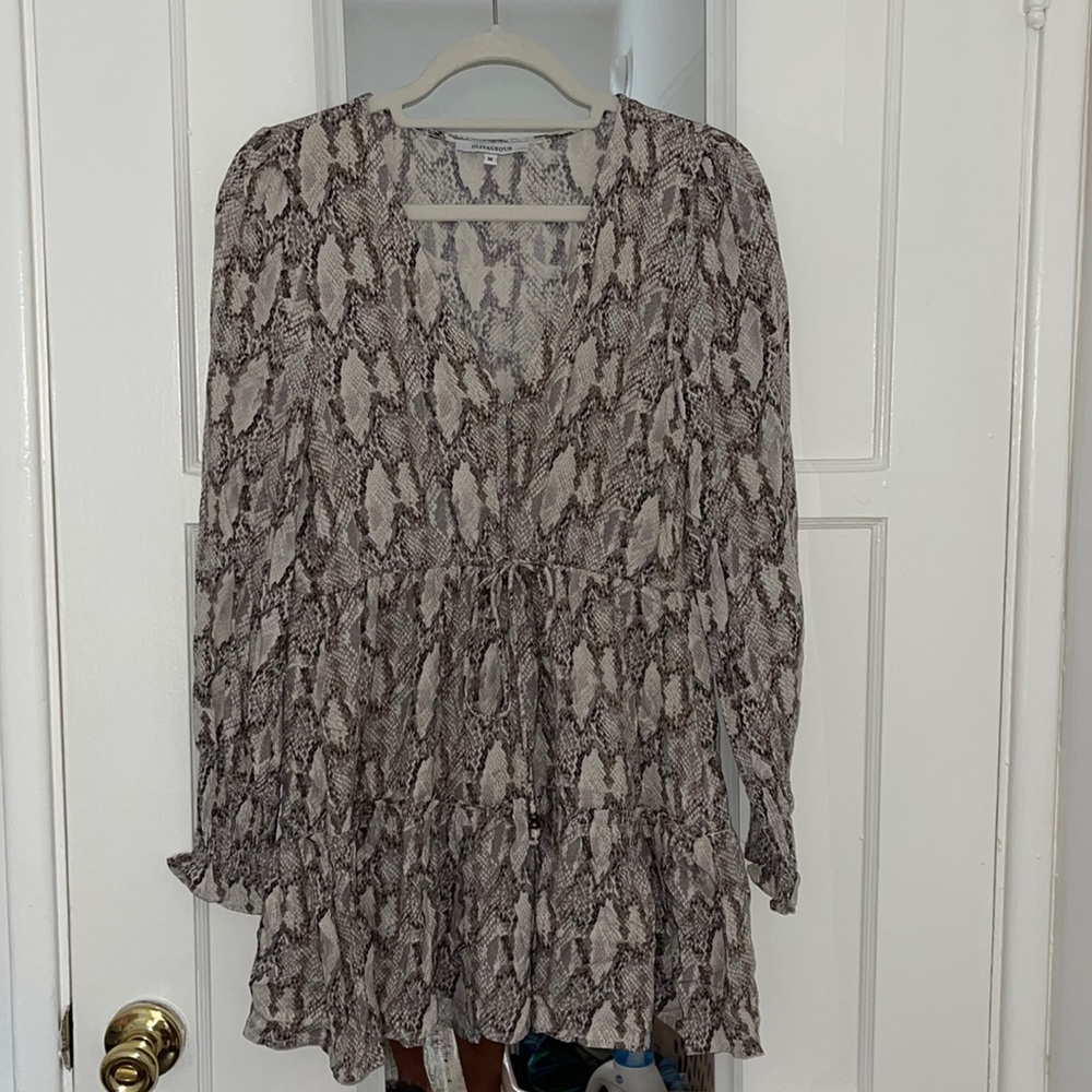 Olivaceous Snake Skin Print dress